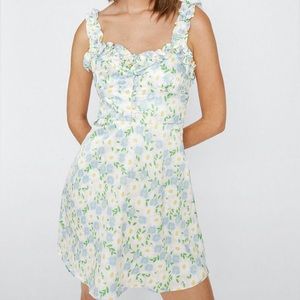 Floral Printed Ruffle Strap Cami Mini Dress